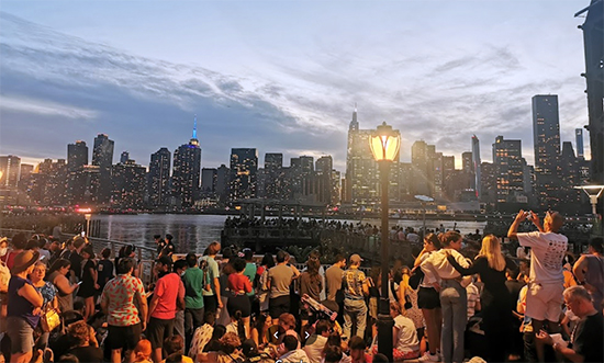 affollamento Gantry Park per fuochi del 4 Luglio