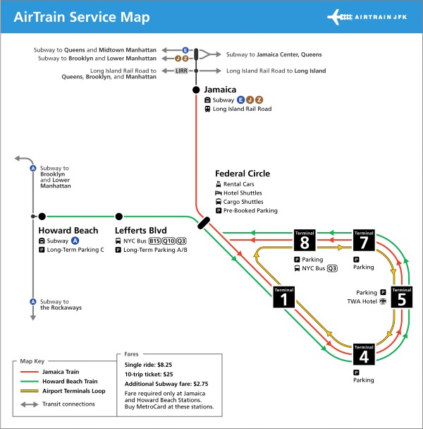 Mappa AirTrain JFK