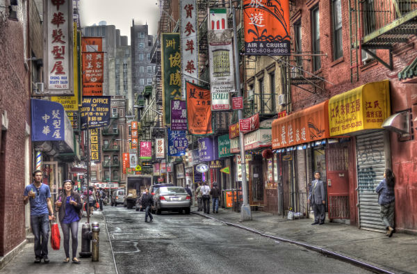 il quartiere di Chinatown, New York