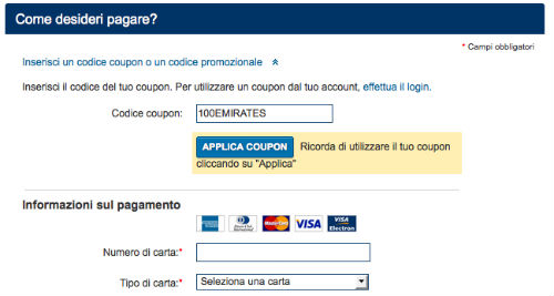 Come applicare il codice promozionale Expedia