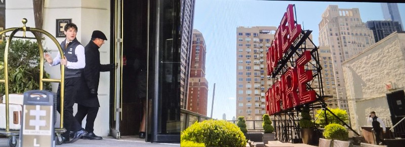 Due scene da Dexter Resurrection presso l'Hotel Empire di New York