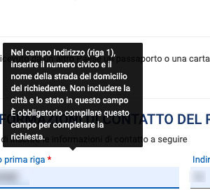 Come compilare i dati sul vostro indirizzo per ESTA