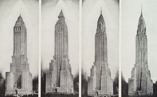 evoluzione del progetto del Chrysler Building