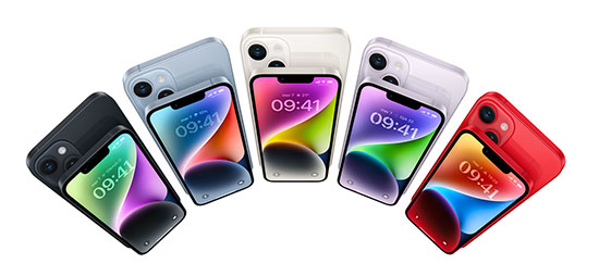 Gamma colori iPhone 14 e iPhone 14 Plus