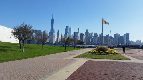 Vista di Manhattan dal Liberty State Park