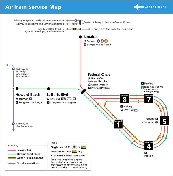 Mappa AirTrain JFK