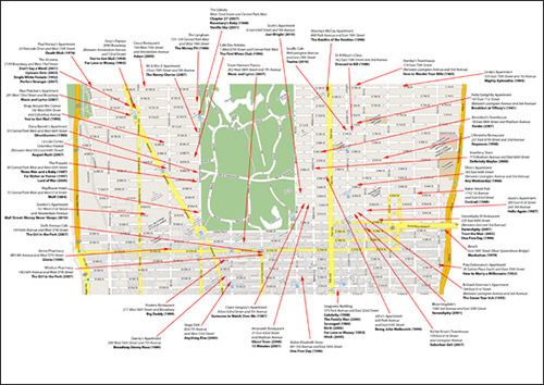 mappa dei film girati a new york zona upper side manhattan