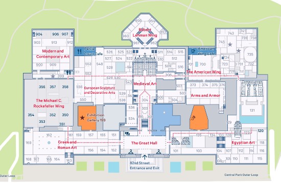 mappa del Metropolitan Museum of Art di New York