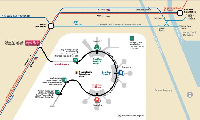 Mappa Transfer Newark Manhattan