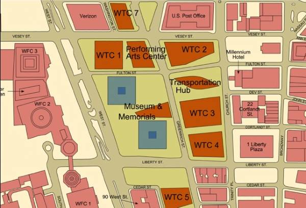 Mappa del World Trade Center di New York