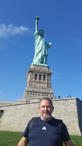 mauro con la Statua della Liberta