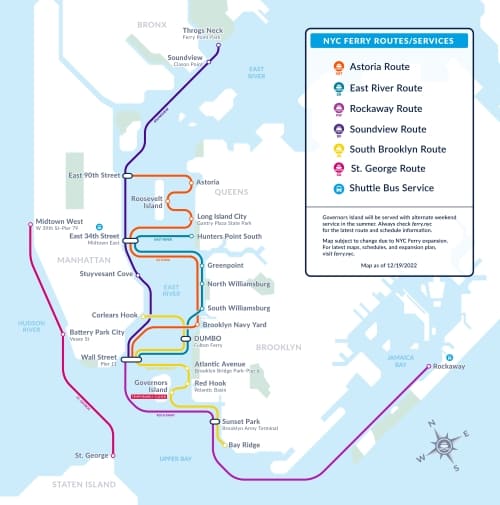 Mappa NYC Ferry