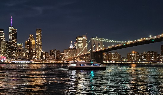 NYC Ferry e skyline di New York