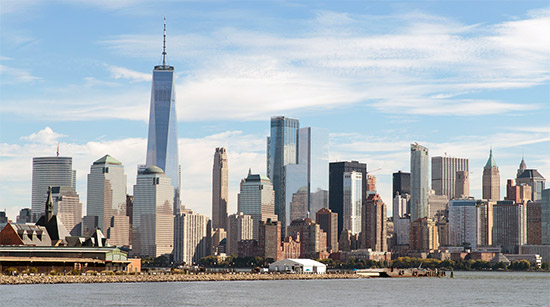 panorama di lower Manhattan da Liberty State Park