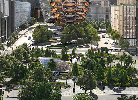 parco e spazi verdi all'Hudson Yards