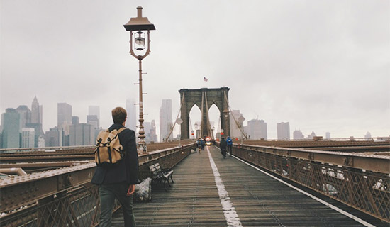 passeggiata sul ponte di Brooklyn