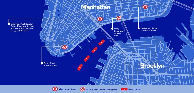 Postazioni ufficiali fuochi d'artificio 4 luglio, New York