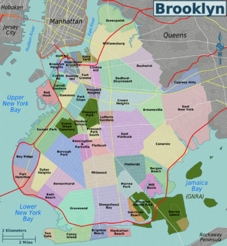 Mappa dei quartieri di Brooklyn