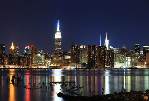 skyline di Manhattan dal Williamsburg Park