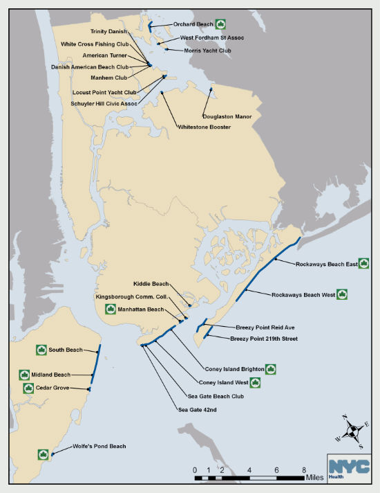 mappa delle spiagge di new york