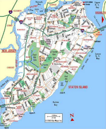 Mappa di Staten Island