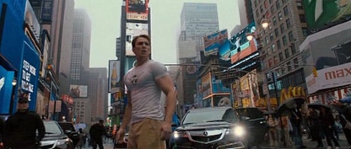 Captain America in Times Square