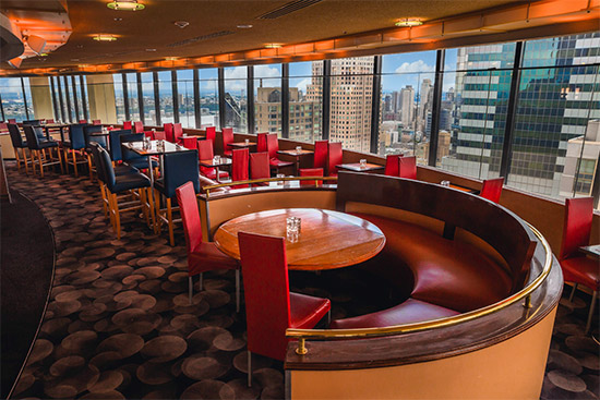 ristorante sui tetti a Times Square, girevole con vista 360°