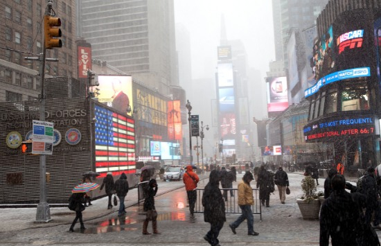 Times Square, New York in inverno