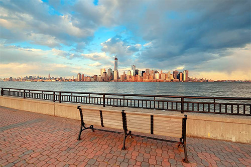 tramonto visto da Liberty State Park