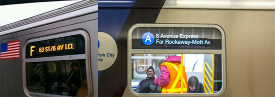 treni local ed express della metro di New York