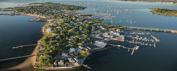 Vista dall'alto su City Island a New York